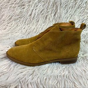 Franco Sarto tan suede booties, women’s Sz 10